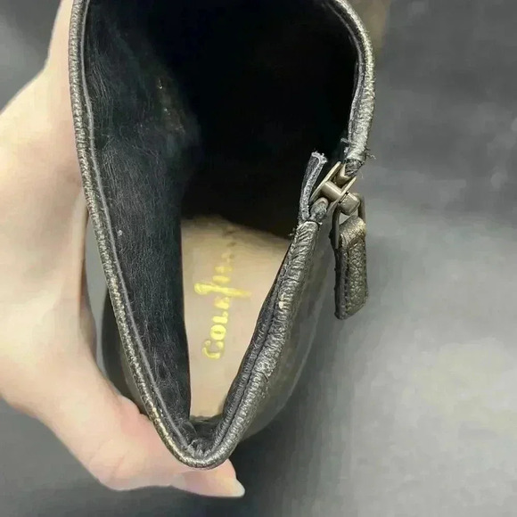 Cole Haan booties gold shimmer womens size 6.5 zipper casual going out - Picture 7 of 8